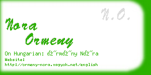 nora ormeny business card